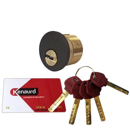 Kenaurd Kenaurd: HighSecurity 1-1/2 Mortise - Black 10B - No 06 Keyway - 5 Keys KHMC04-10B